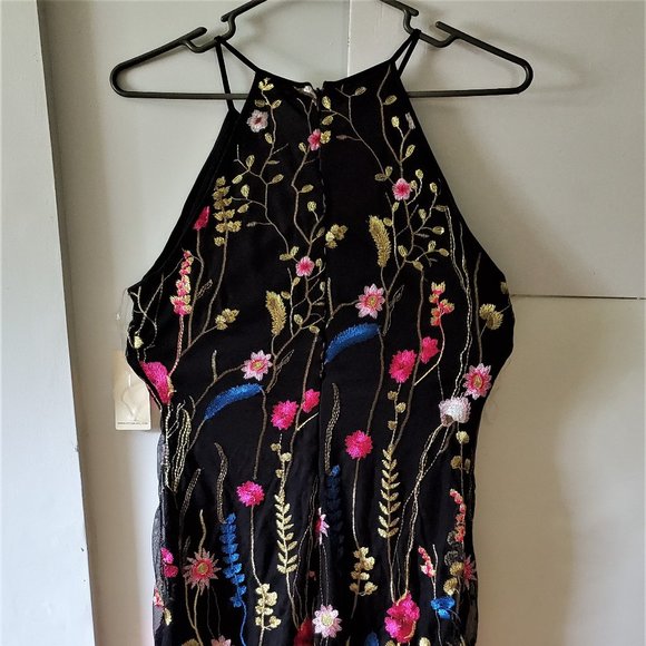 Hot Gal Women's Halter Style Summer Dress Sleeveless Knee Length Embroidered - Picture 9 of 10